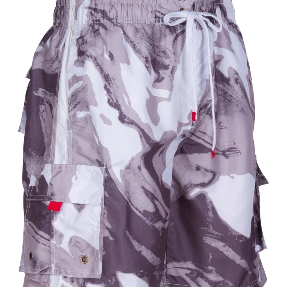 Sakkas Mens Color Wave Design Board Shorts in Brown/Grey 🆕